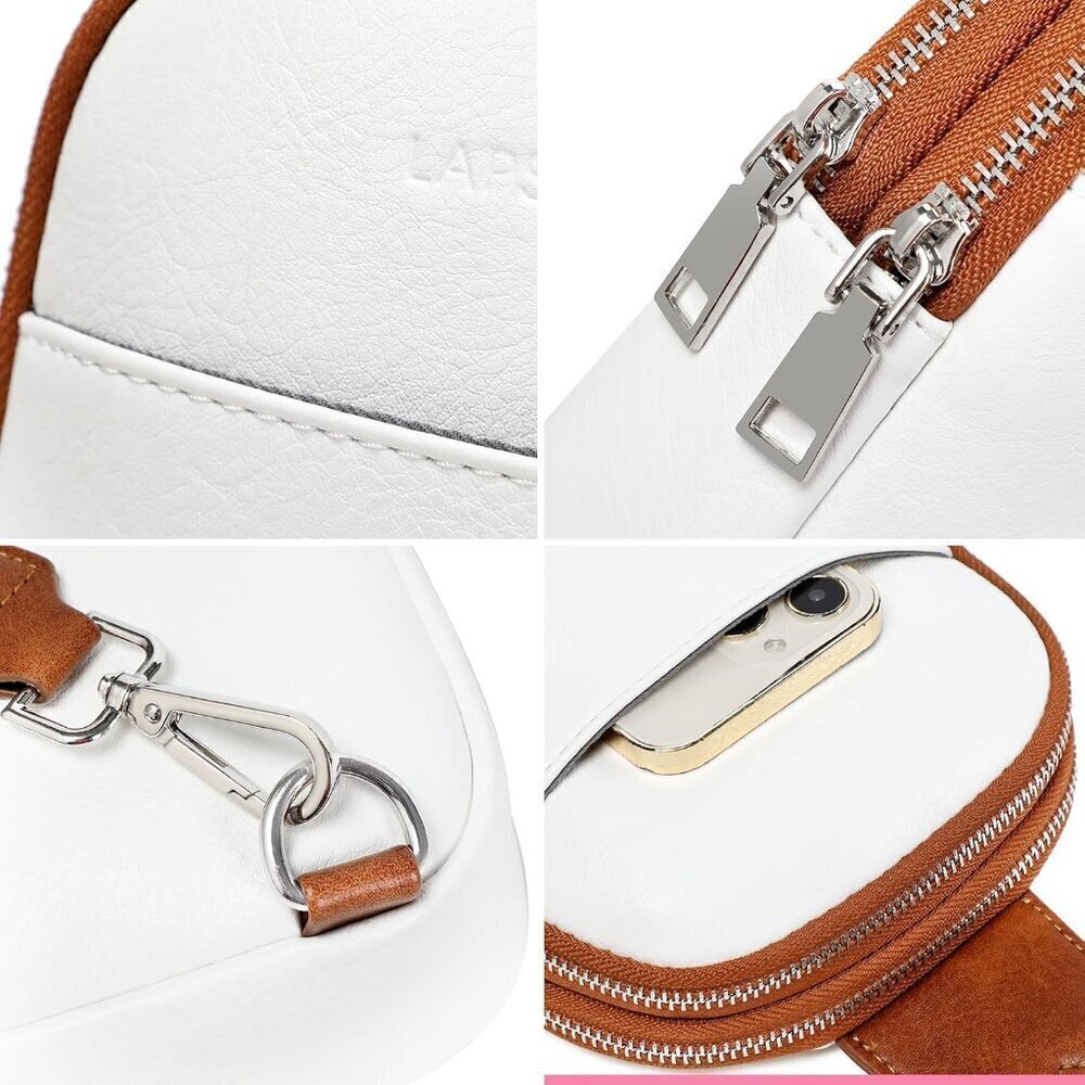Trendy Sling Bag for Women, PU Leather Crossbody Fanny Pack for Travel & Hiking - Picture 4 of 6